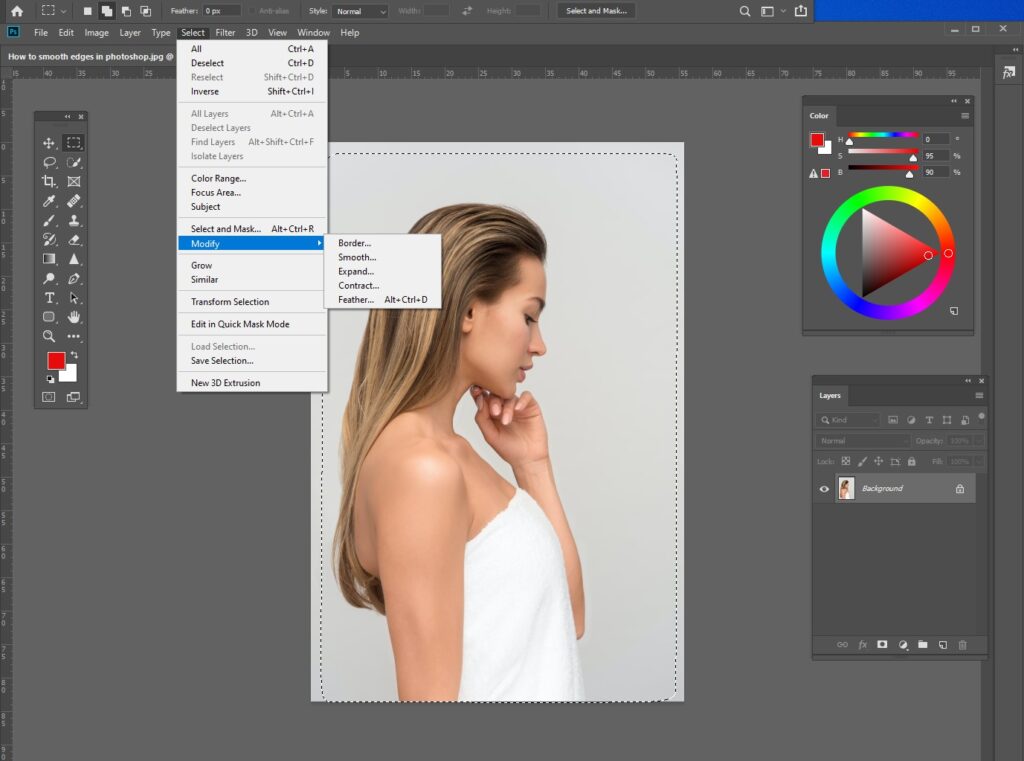 how to smooth edges in photoshop